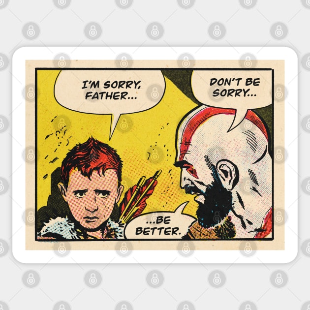 Be Better - God of War fan art comic panel Sticker by MarkScicluna